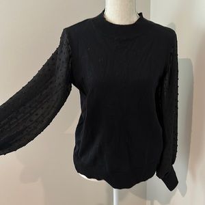 Black Sweater with Sheer Sleeves